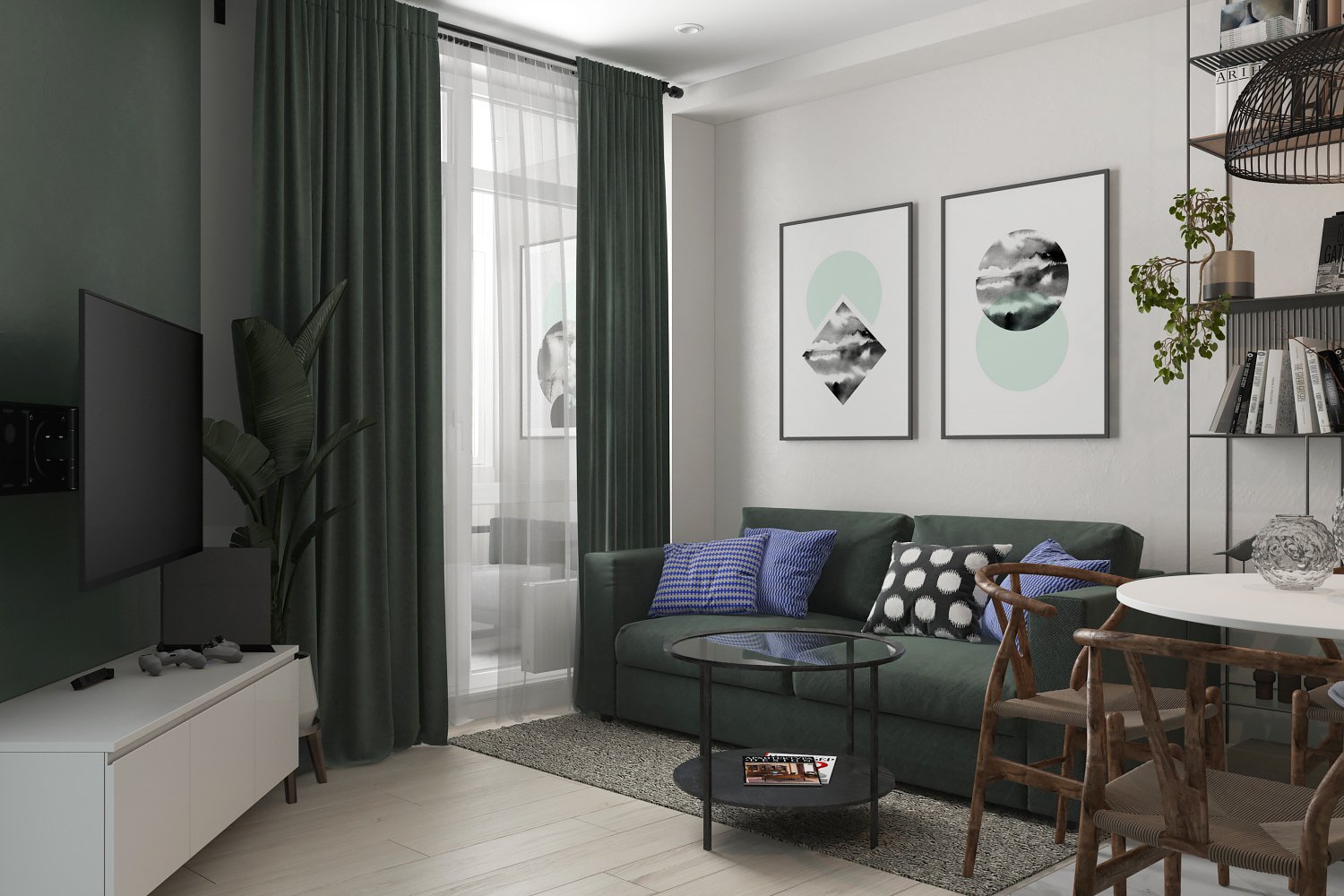 Przytulna sypialnia z drewnianymi akcentami